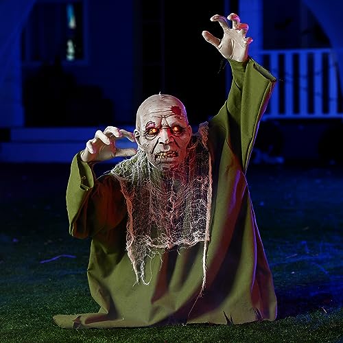 Animated Zombie Groundbreaker Outdoor Decor with Light Up Eyes N51825