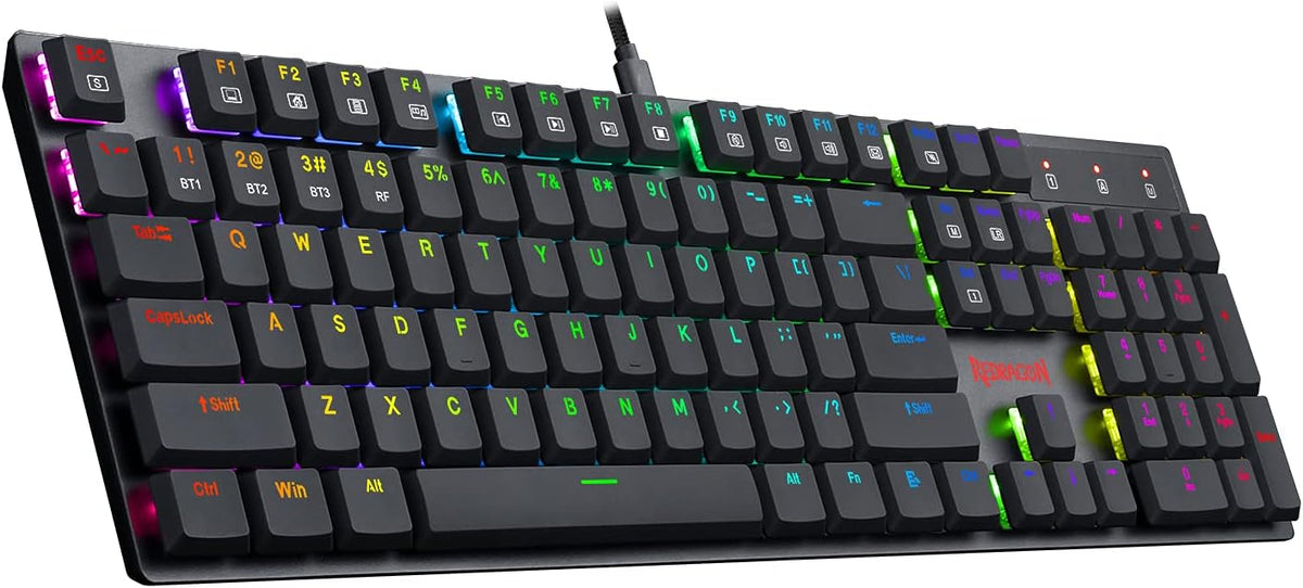 Wireless Bluetooth Mechanical Gaming Keyboard with RGB Backlit Blue Switches I8575