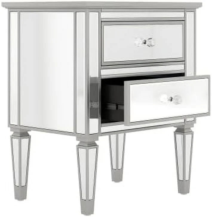 Mirrored 2 Drawer Nightstand J34139