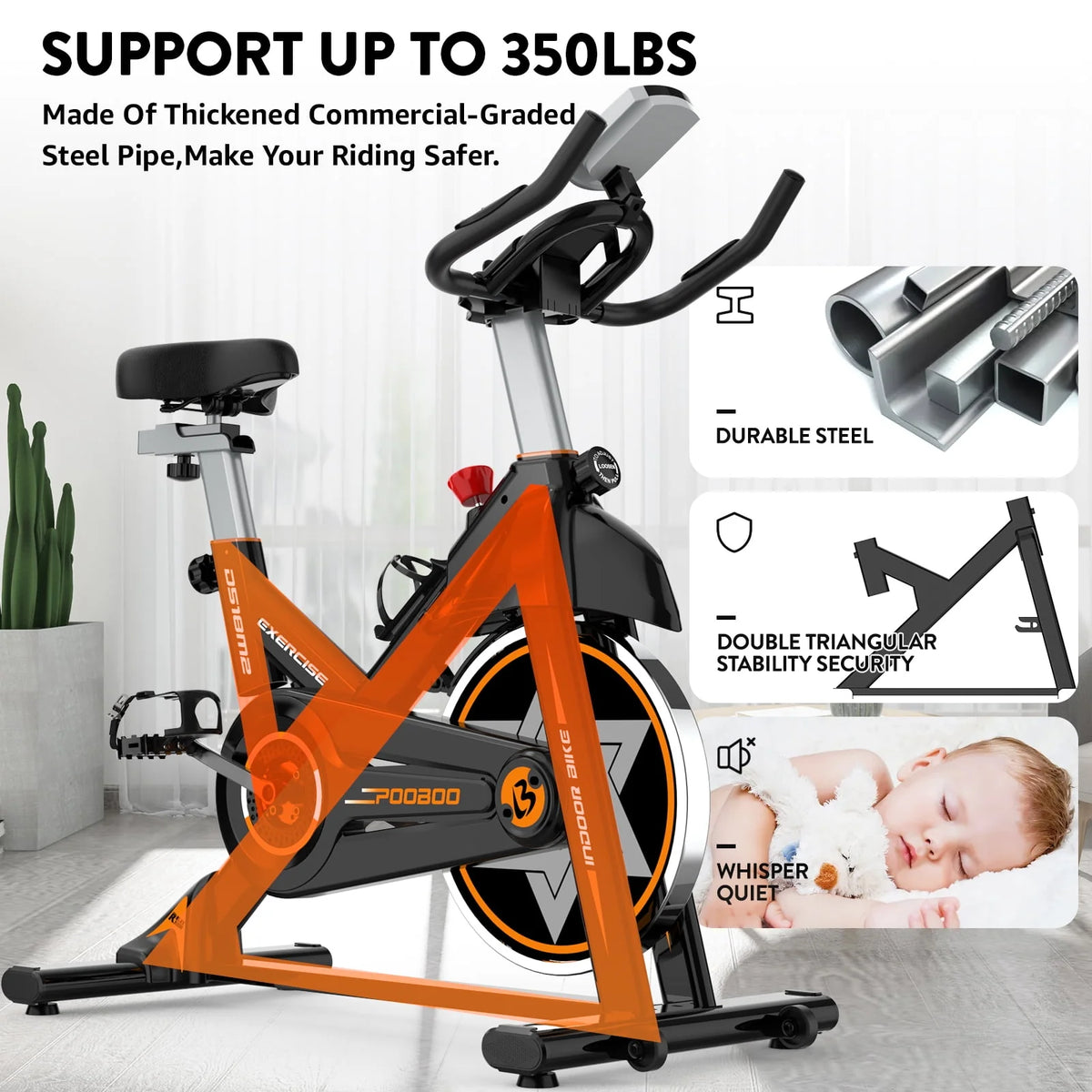 Indoor Cycling Bike Stationary Magnetic Resistance 350lb Flywheel 35lbs C9547