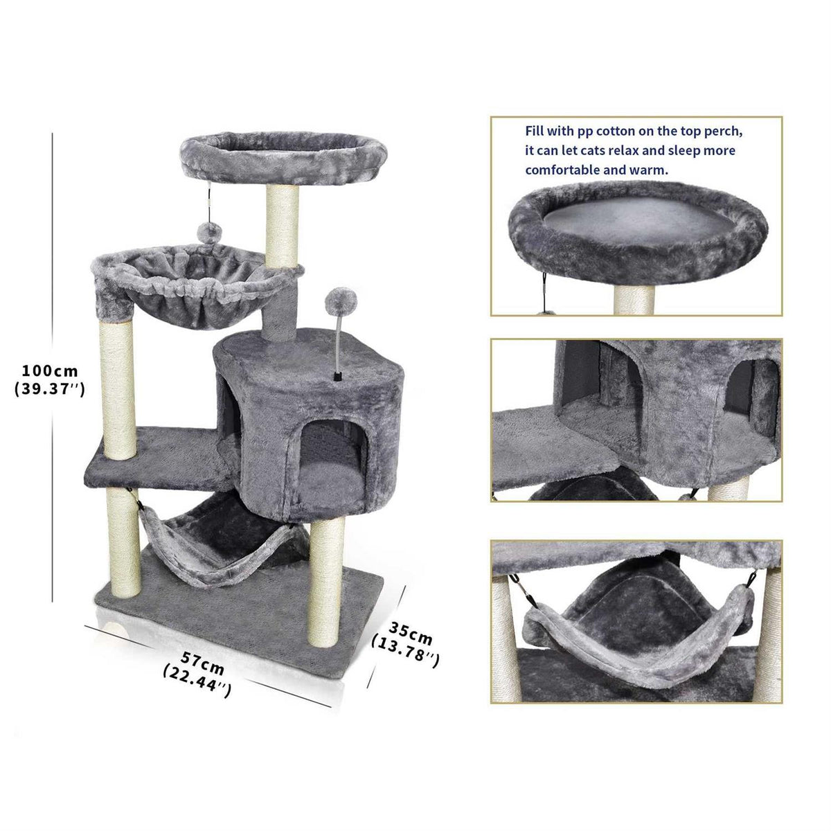 Cat Tree with Cat Condo and Hammock Z1109