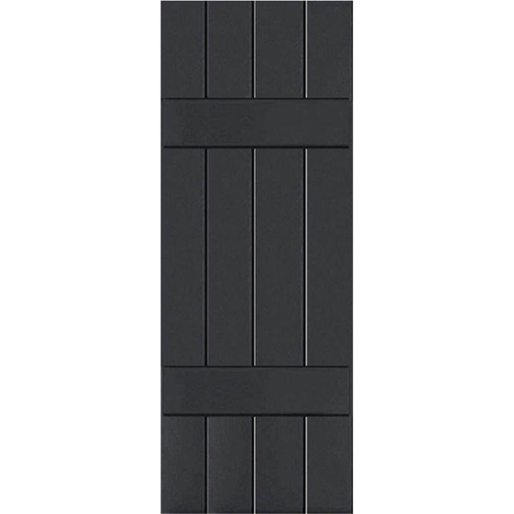 Black Western Red Cedar Board and Batten Shutters Pair V608413