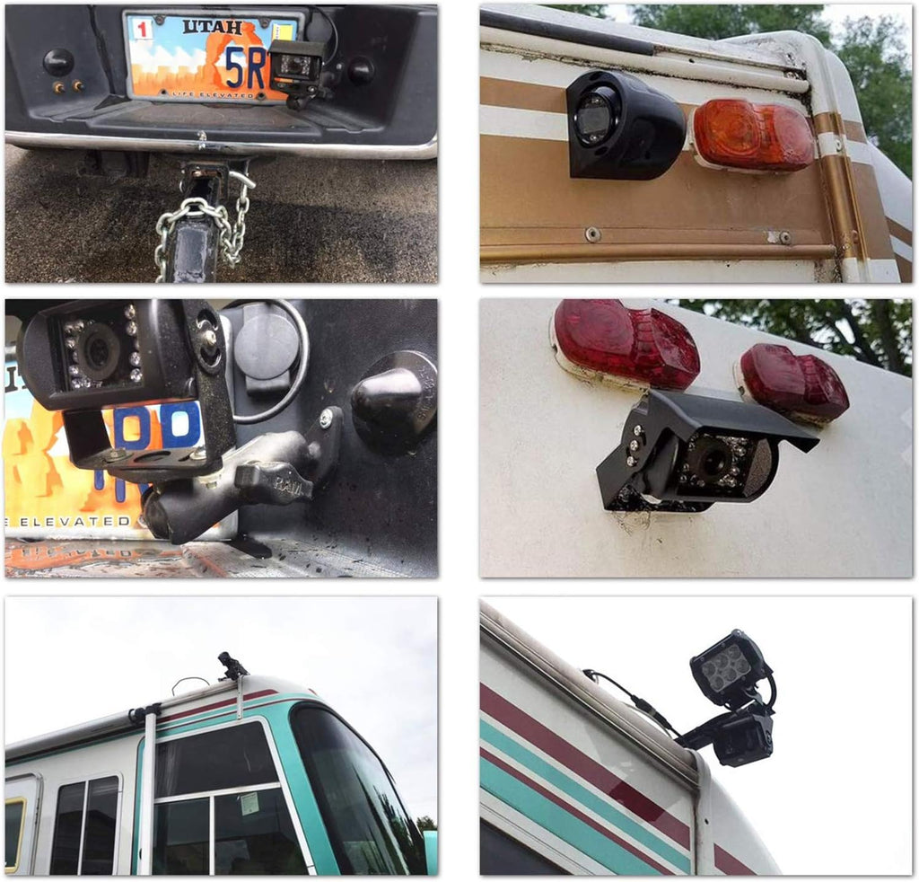 Backup Camera with Monitor 4 Channels Split Screen Wired N84574