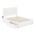 White King Size Platform Bed with 2 Storage Drawers I461