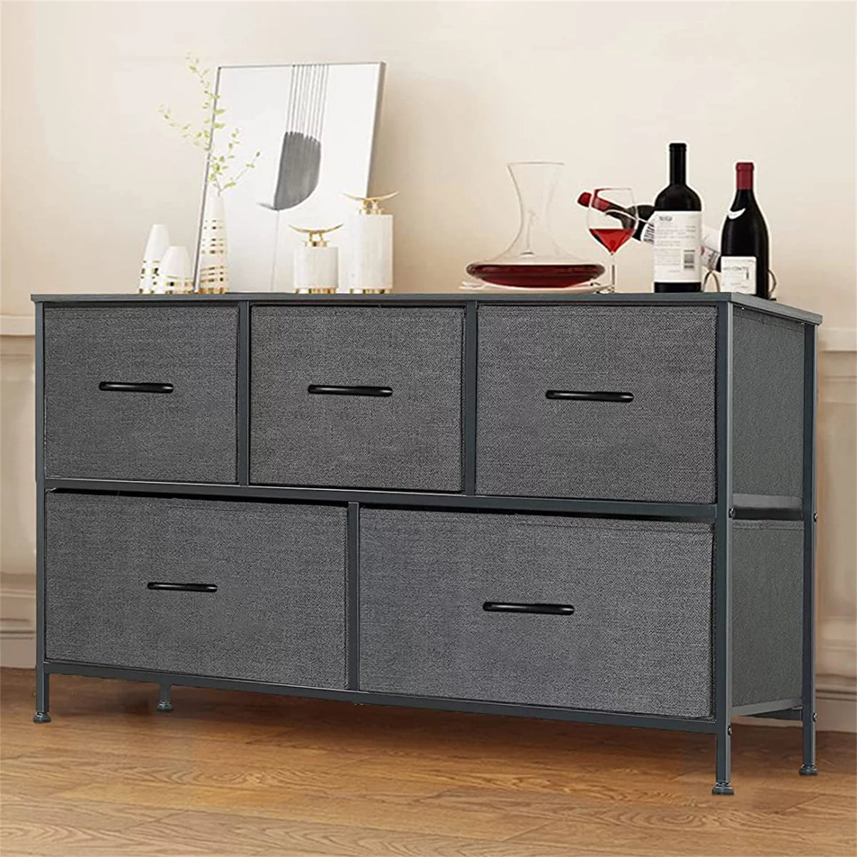 5 Drawer Fabric Dresser Storage Organizer S8042