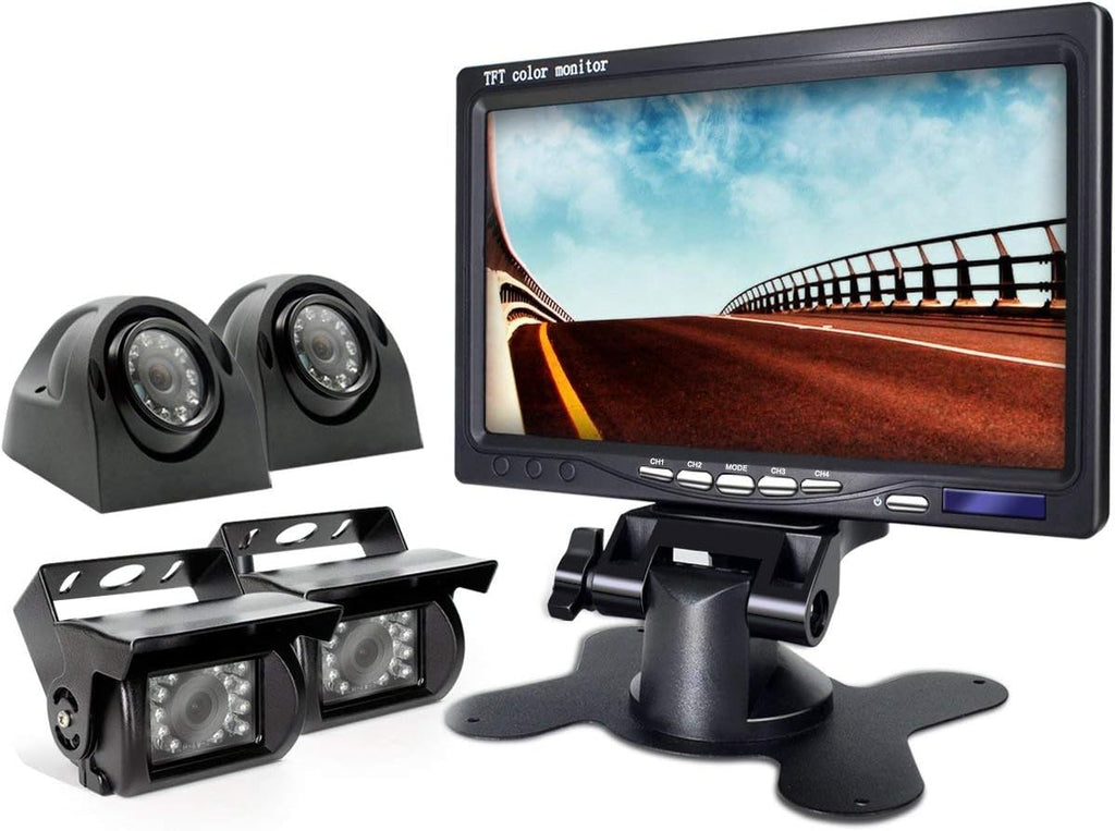 Backup Camera with Monitor 4 Channels Split Screen Wired N84574