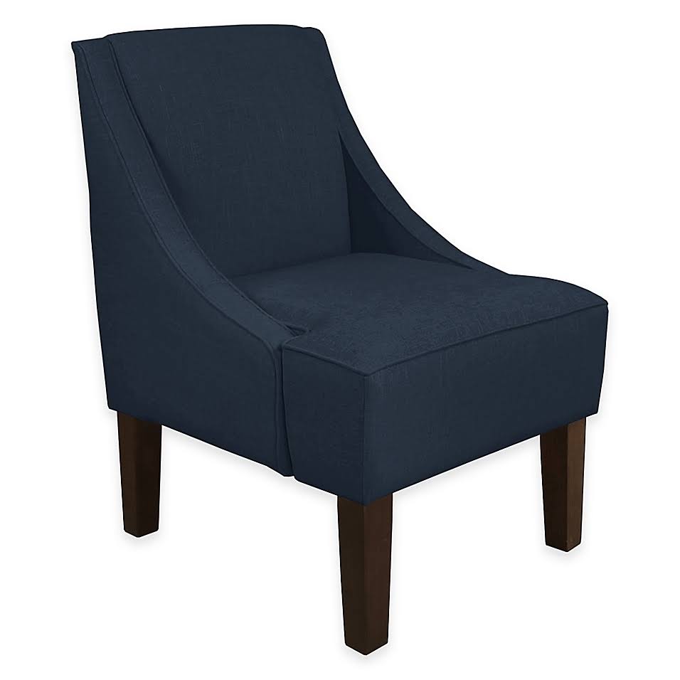 Navy Linen Accent Chair R1956