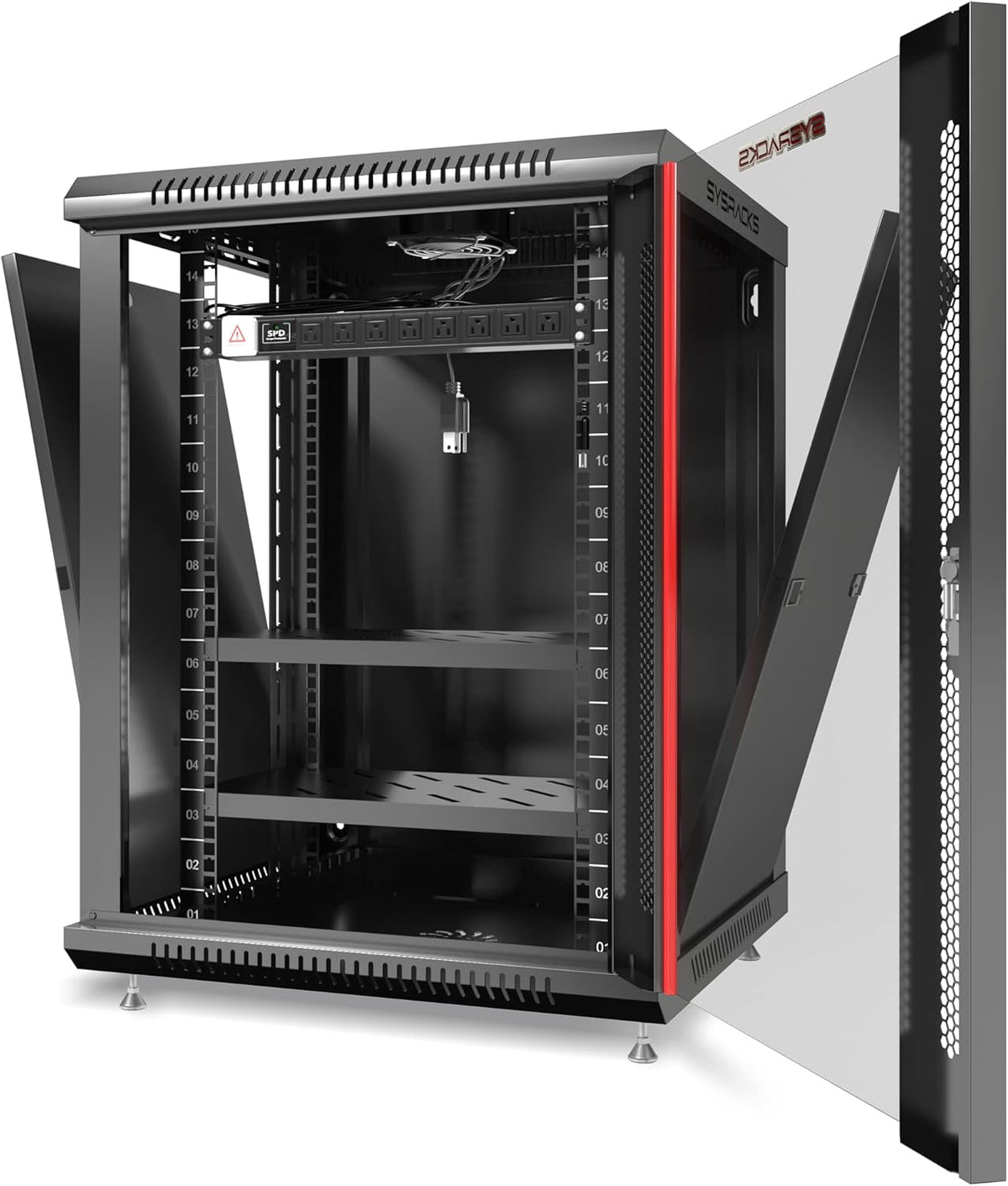 Locking Wall Mount Server Rack Cabinet, 24-Inch Deep, 15U Y36363