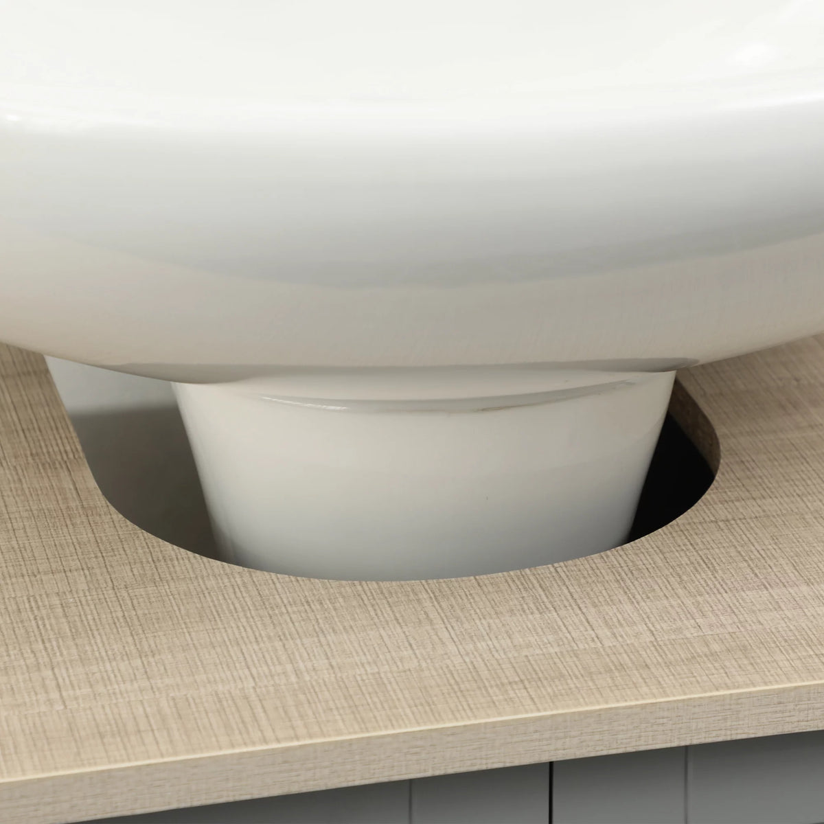 Gray Pedestal Sink Storage Cabinet with Adjustable Shelf V395226