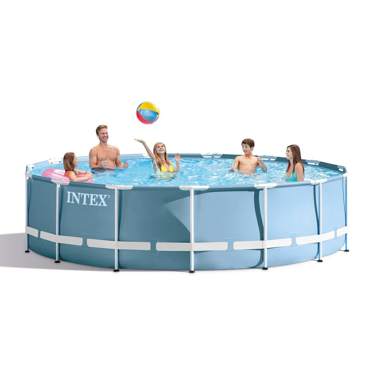 15 Feet x 48 Inches Prism Frame Swimming Pool Set with Ladder, Cover, and Pump O7203