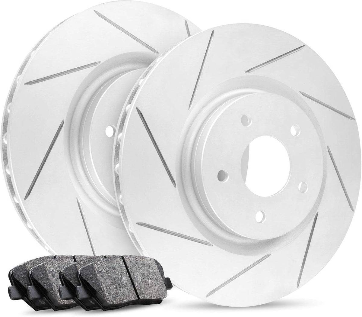 Carbon Series Front Diamond Slotted Brake Rotors with Ceramic Brake Pads J2581
