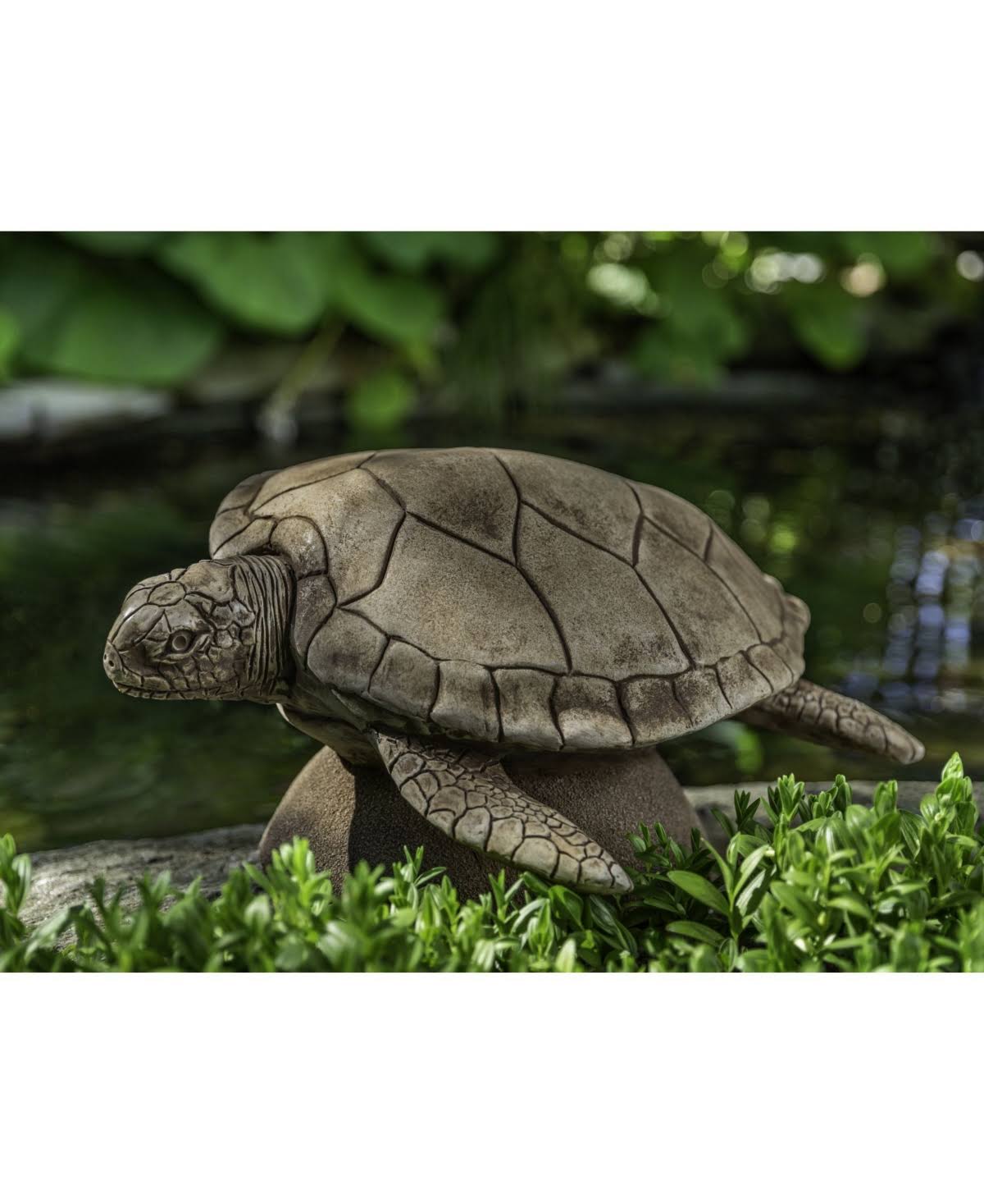 Cast Stone Large Sea Turtle, Verde E714467