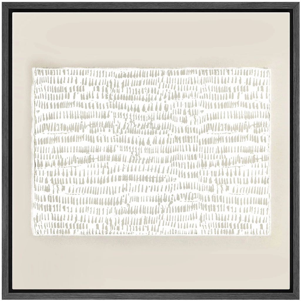 Framed Canvas Wall Art Tan & White Geometric Abstract 16"x16" T85812