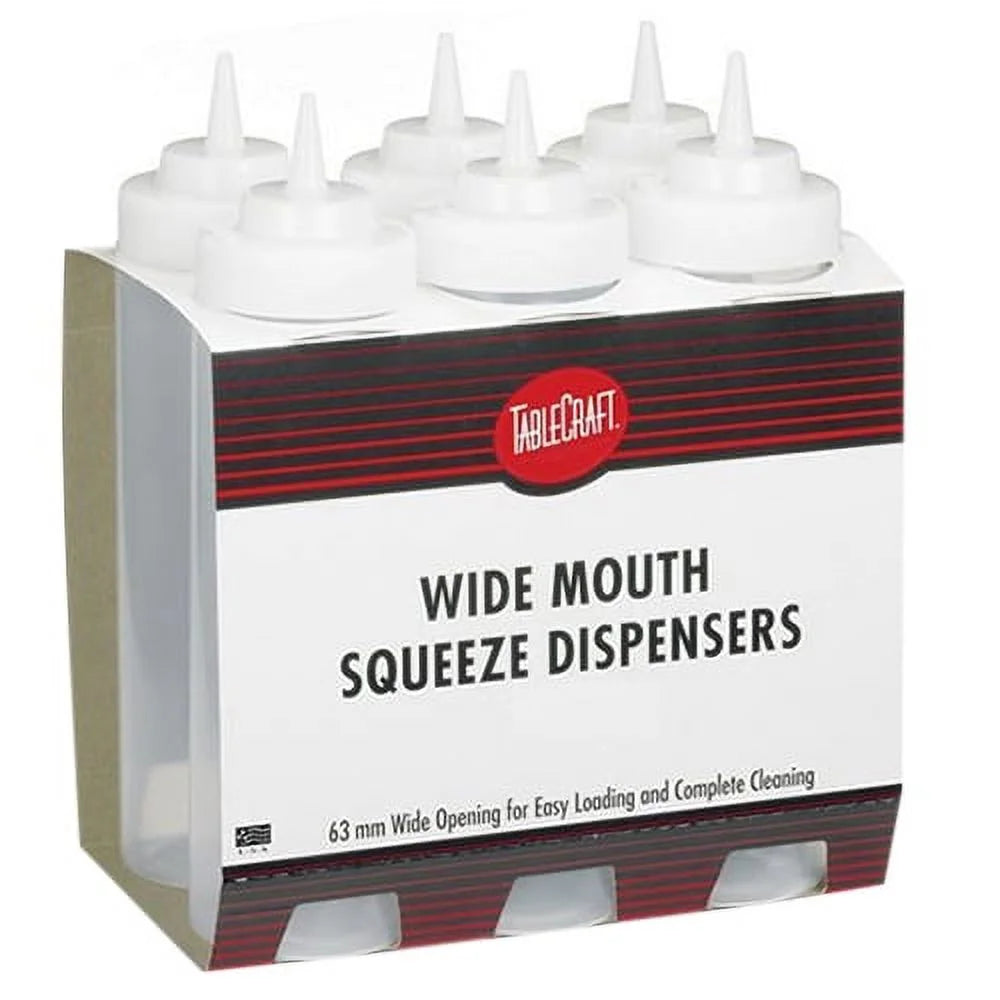 32 oz Clear Plastic Squeeze Bottle, 6/Pack A57956