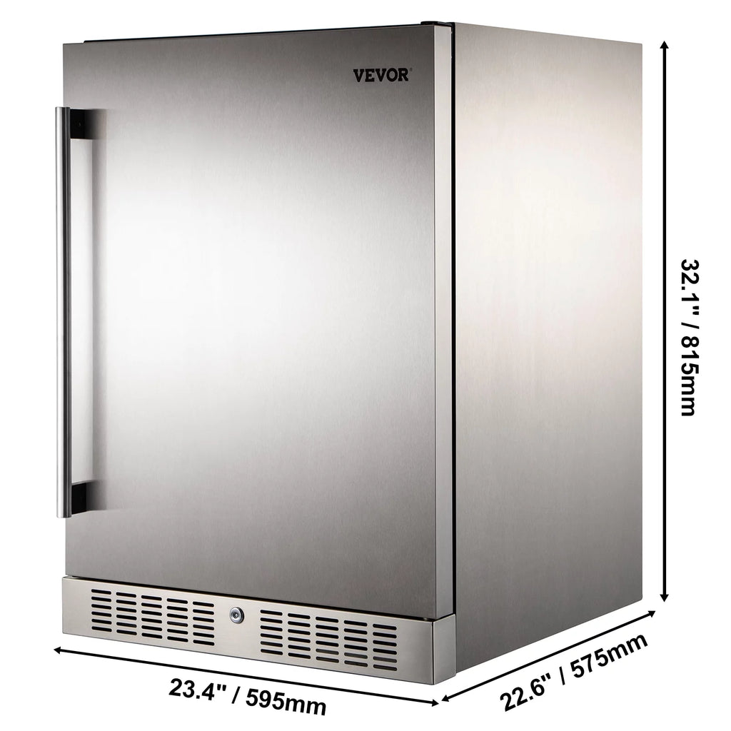 24" Stainless Steel Beverage Cooler 5.5 cu.ft. 142 Can Reversible Door Refrigerator U333808