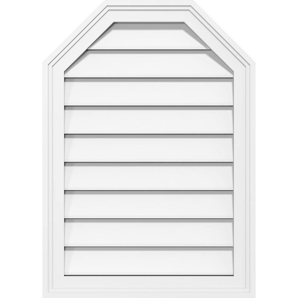34x22W x 20x22H Octagonal Top Surface Mount PVC Gable Vent P7253