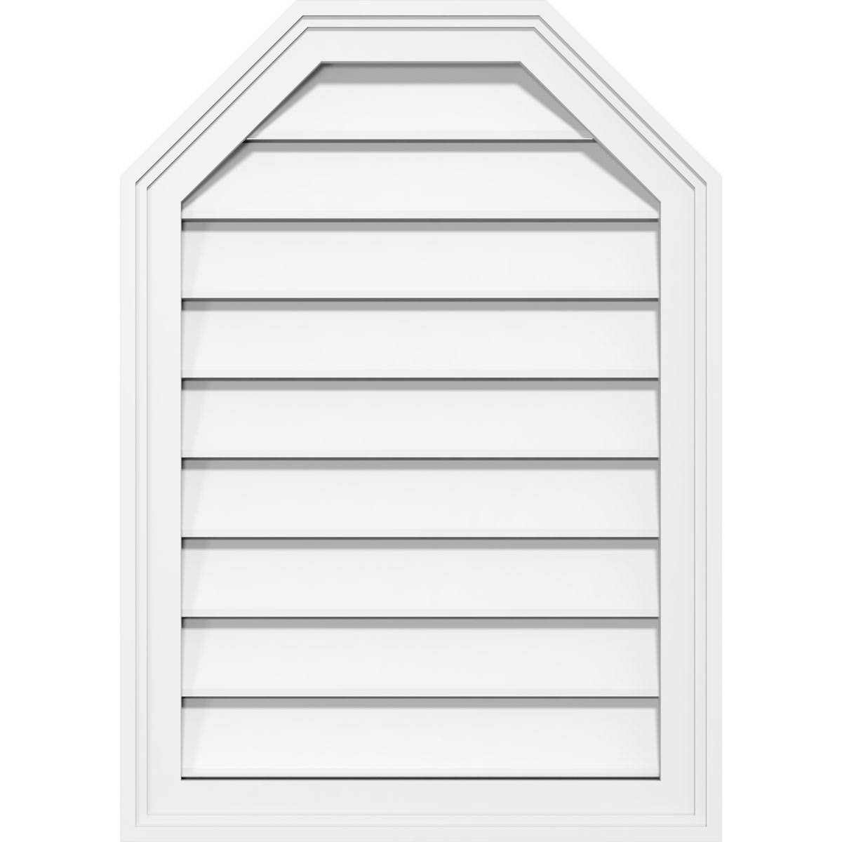 34x22W x 20x22H Octagonal Top Surface Mount PVC Gable Vent P7253