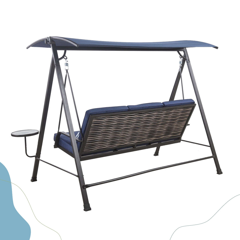Blue Steel 3-seater Porch Swing with Canopy Z829357