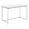 Modern Mirrored Chrome Clear Glass Office Desk D115