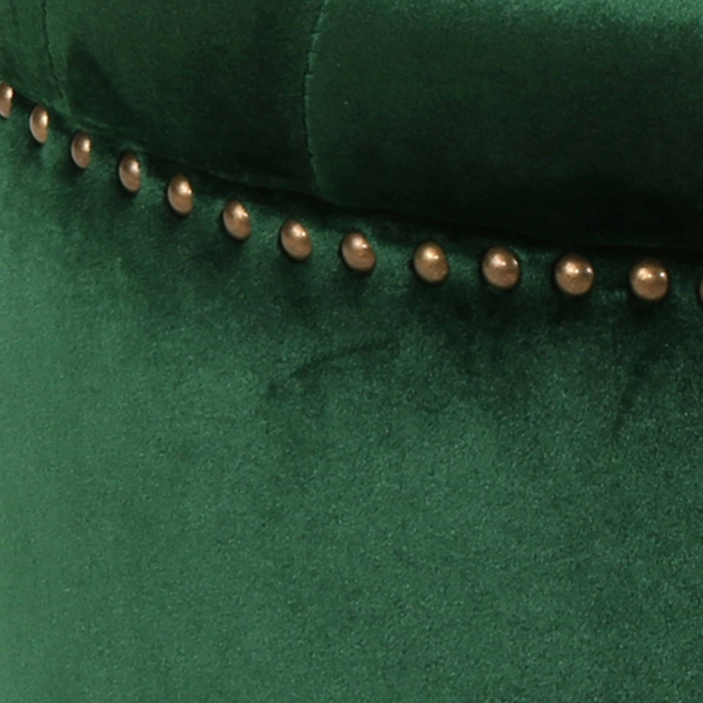 Black Velvet Tufted Ottoman D1611