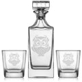 Whiskey Decanter Gift Set With 2 Old Fashioned Glasses S1565