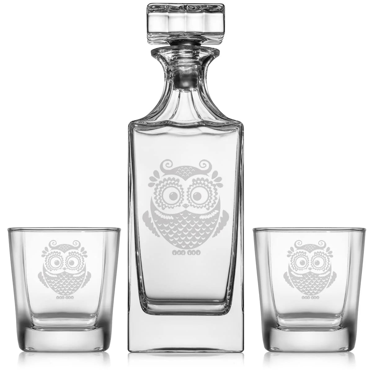 Whiskey Decanter Gift Set With 2 Old Fashioned Glasses S1565