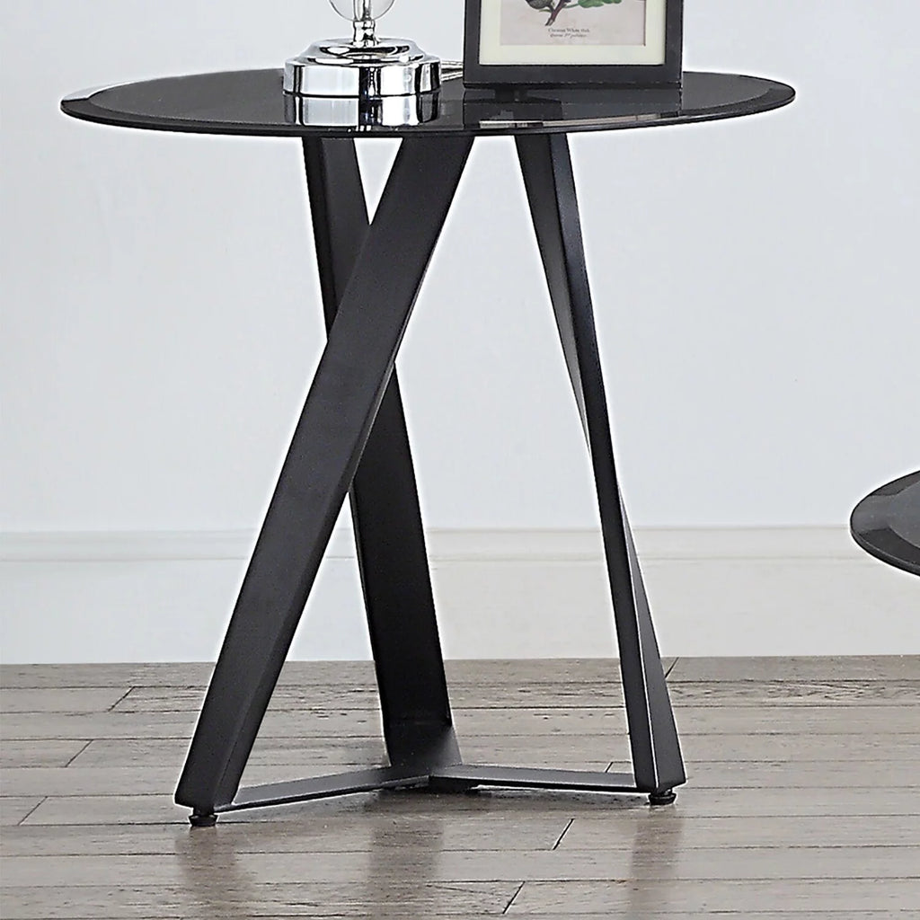 Grey 2-Piece Glass Top Coffee Table Set E34708