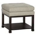 Charcoal Tufted Square Ottoman with Storage F9938