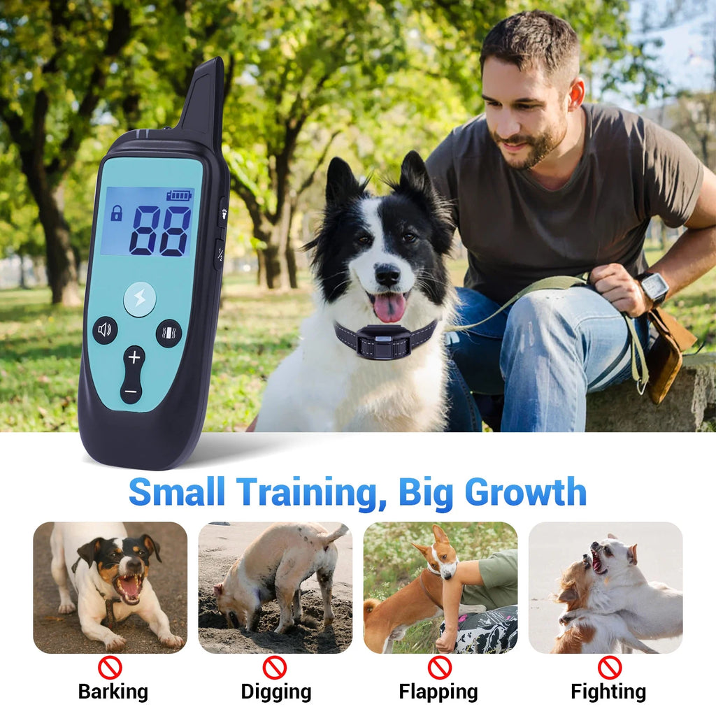 Rechargeable Waterproof Dog Training Collar with Remote A8993