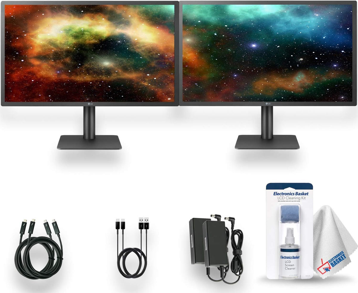 2 x 24-Inch 4K IPS Monitors with USB Type-C Cable B1789