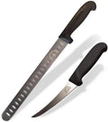 6 Inch Curved Beef Brisket Trimming and Boning Knife and 11" Meat Slicing Knife Bundle Stainless Steel U565230