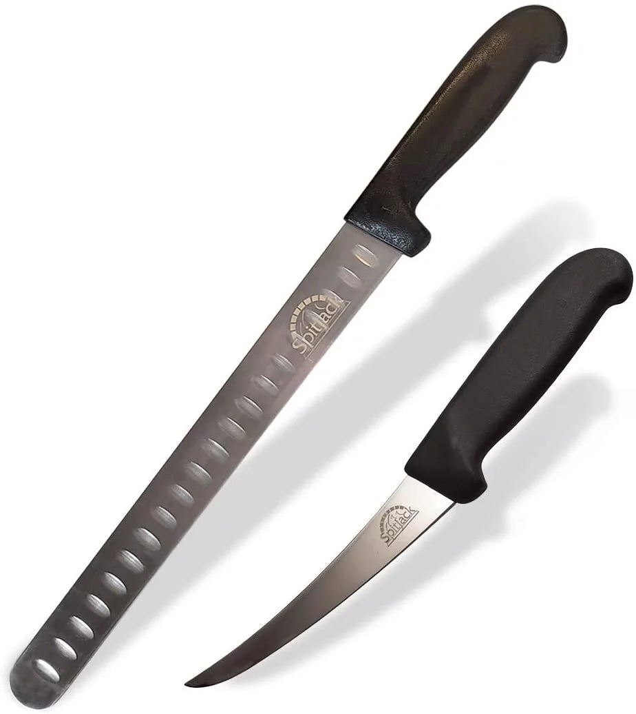 6 Inch Curved Beef Brisket Trimming and Boning Knife and 11" Meat Slicing Knife Bundle Stainless Steel U565230