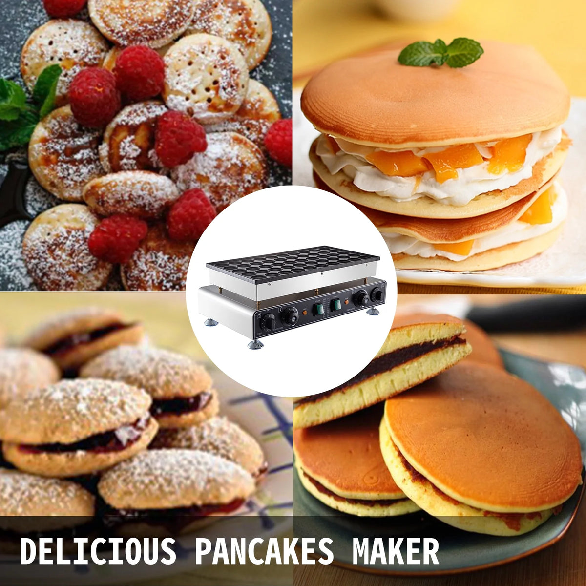 110V 50 Pieces 1700W Nonstick Mini Dutch Pancake Maker J277488