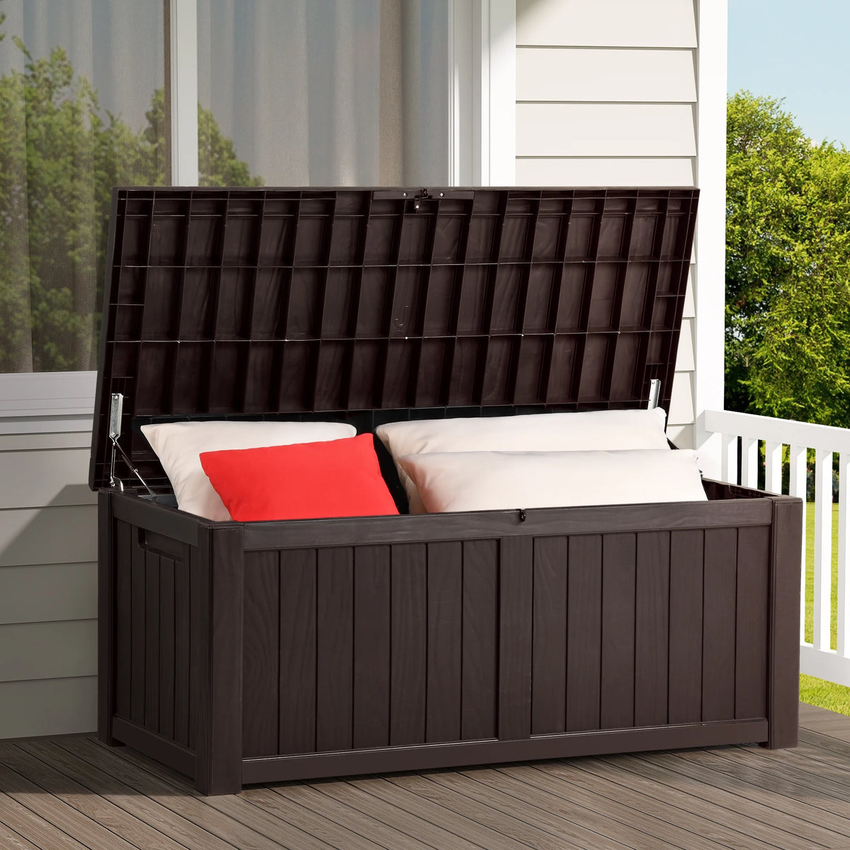 Outdoor Storage Deck Box 120 Gallon Resin N72810
