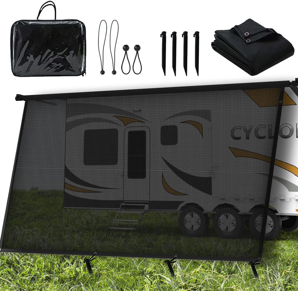 Black Mesh Awning Shade Screen 15' x 9' E378899