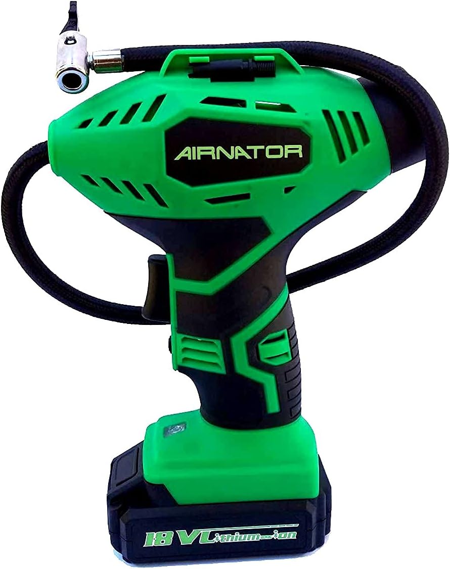 18-Volt Lithium-Ion Cordless Inflator with Gauge, Battery & Charger, 20in Air Hose (9 PC Kit) Pack of 2 Y76990