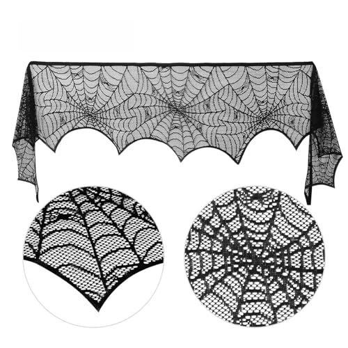Black Lace Spider Web Fireplace Scarves D227
