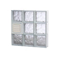 Frameless Wave Pattern Glass Block Window with Dryer Vent C987451