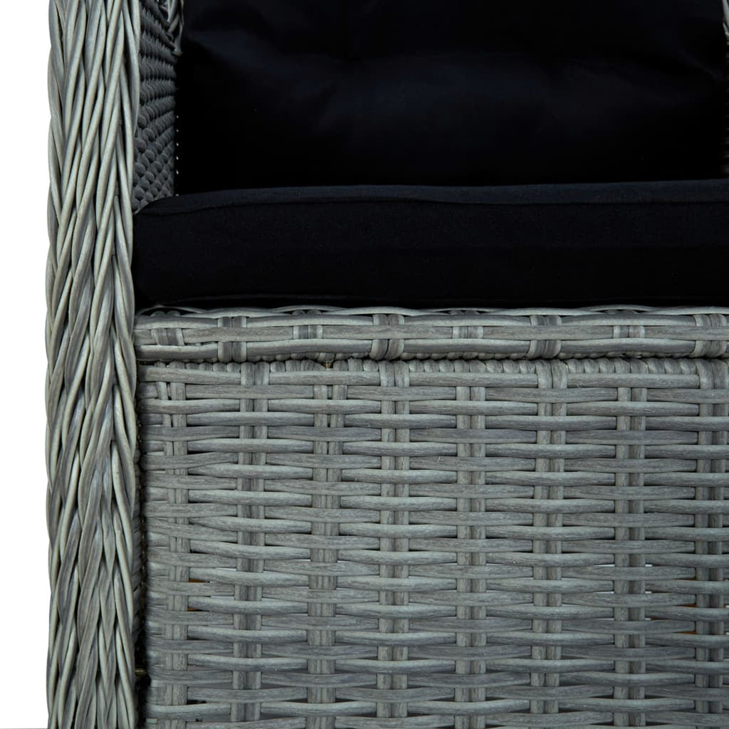 Gray Poly Rattan Patio Chairs with Cushions 2 pcs J2785