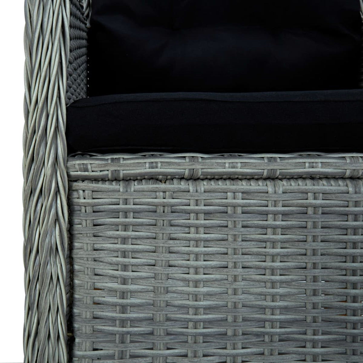Gray Poly Rattan Patio Chairs with Cushions 2 pcs J2785