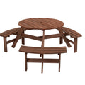 Wooden Picnic Table with Built-in Benches H54313
