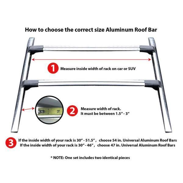 47 in. Aluminum Roof Bars for Small SUVs (Set of 2) F970944