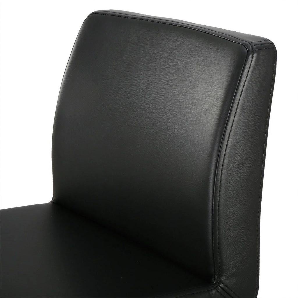 Black Leather Barstool Set of 2 A365