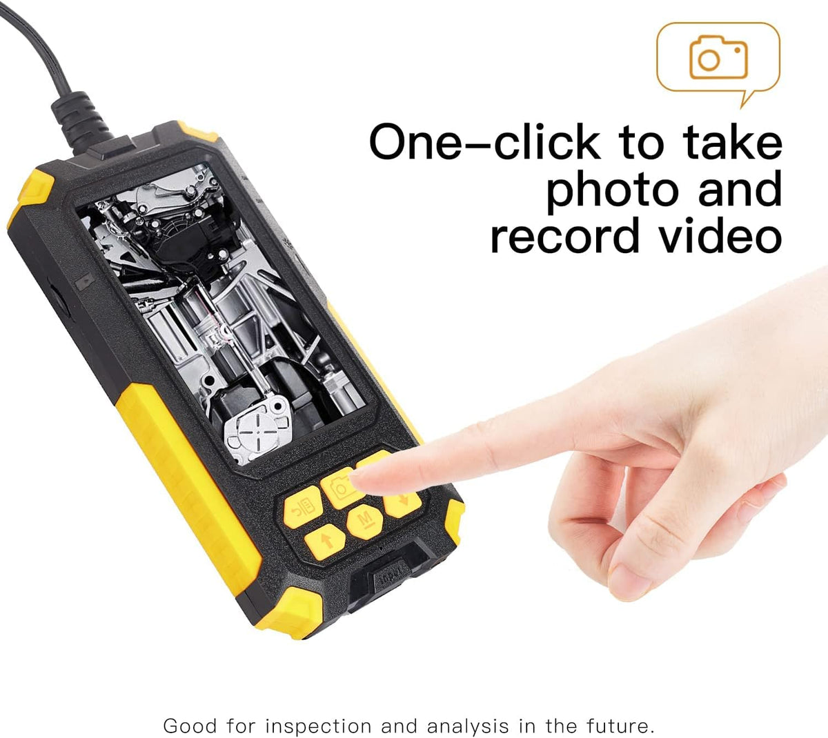 Dual Lens Borescope Inspection Camera with LED Light, 1080P HD Endoscope Camera, 4.5 IPS Screen, IP68 Waterproof 8mm Camera, 16.4ft Flexible Cable J72821