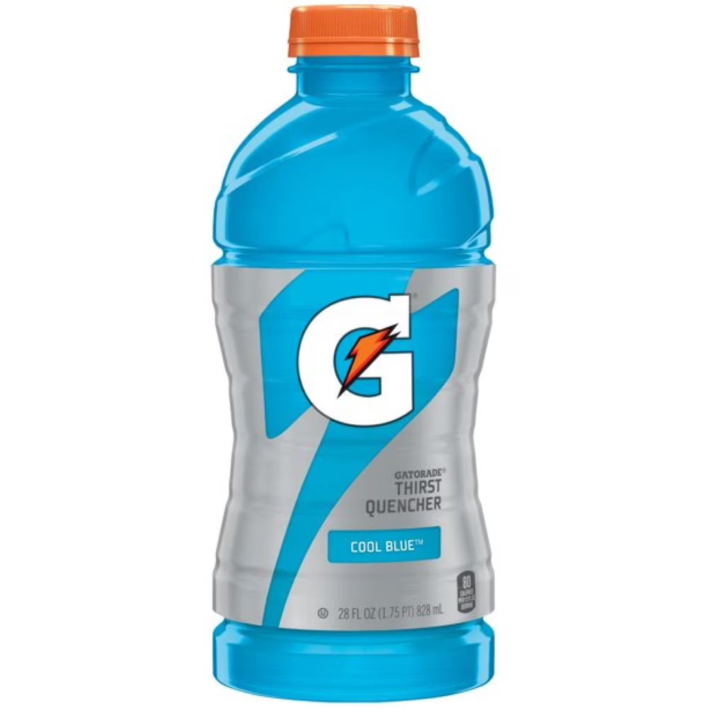 Cool Blue Sports Drink, 28 Fl Oz Bottle, Quantity of 6 N7483