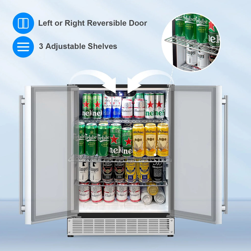 24" 5.4 Cu.Ft. Built-in Stainless Steel Beverage Fridge W789