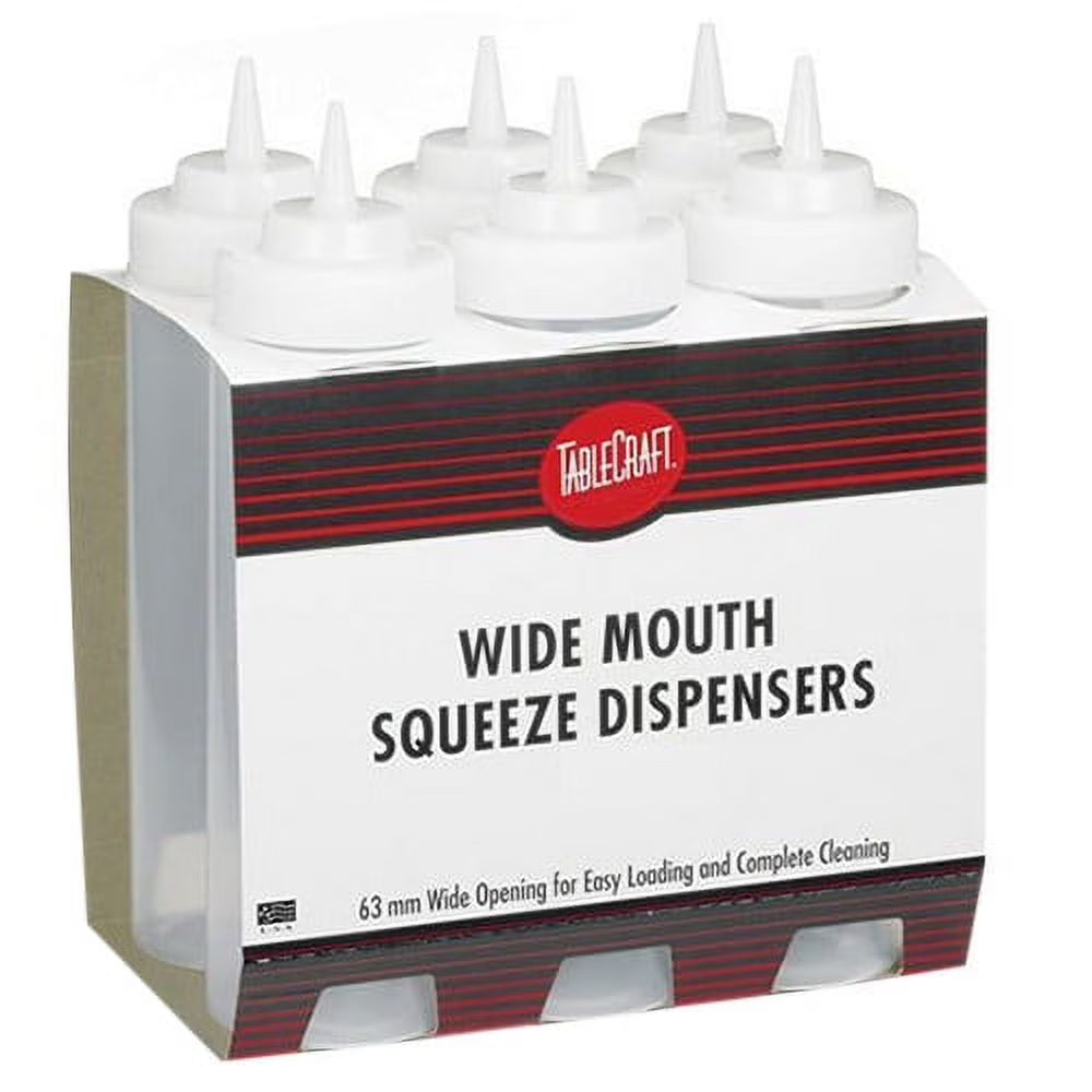 32 oz Clear Plastic Squeeze Bottle, 6/Pack A57956