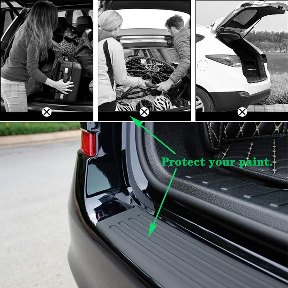 Black Rubber Rear Bumper Protector Guard for SUV/Cars (35.8Inch) Pack of 2 B4283