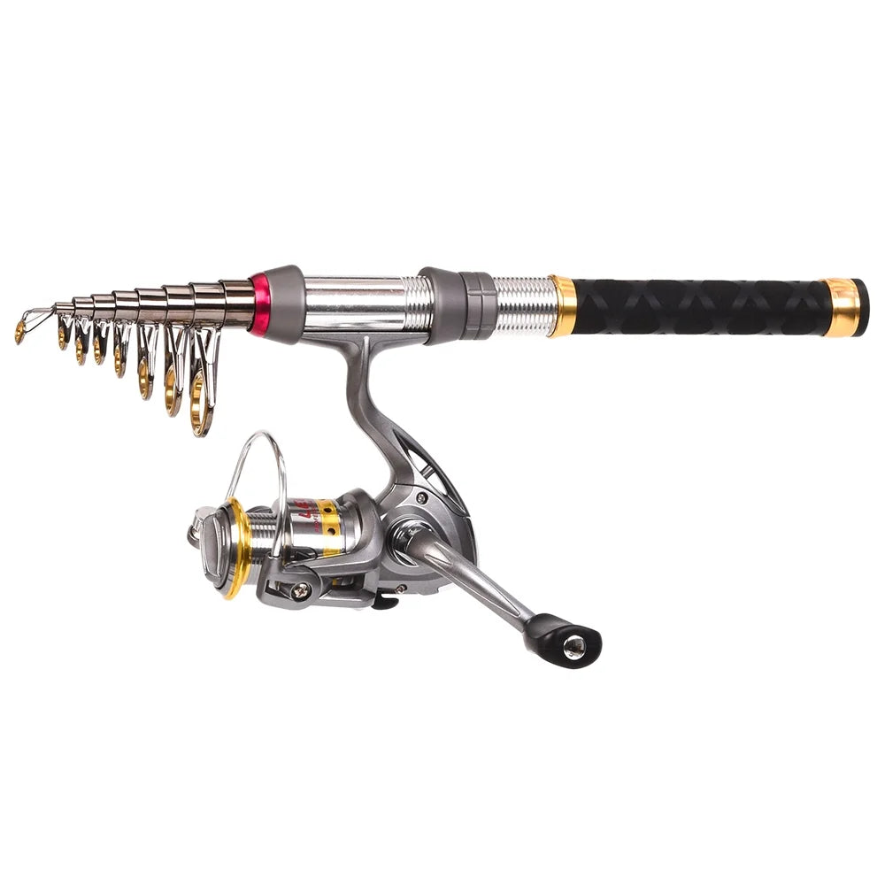 Carbon Fiber Telescopic Fishing Rod Reel Combo with Carrier Bag U688414