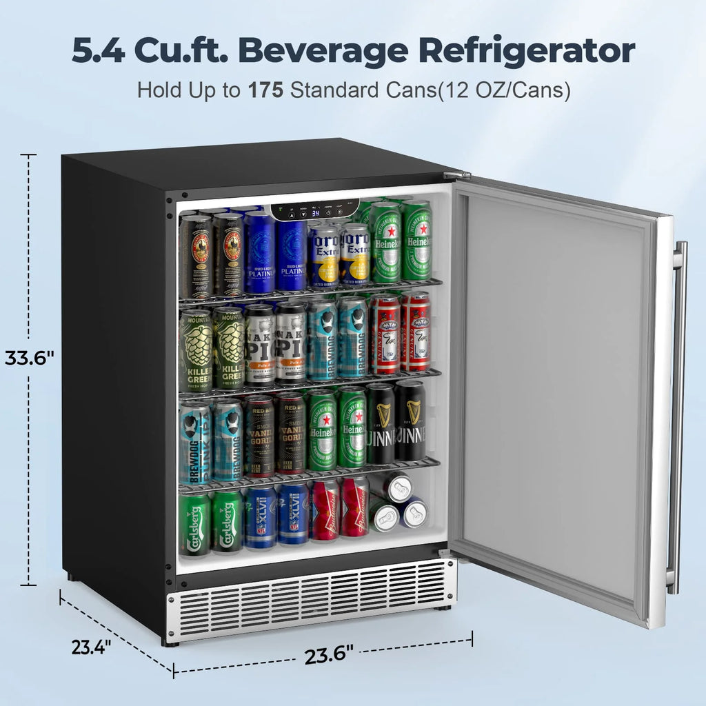 24" 5.4 Cu.Ft. Built-in Stainless Steel Beverage Fridge W789